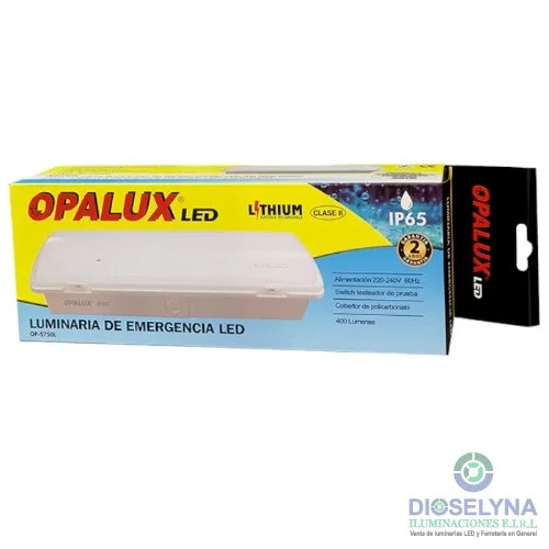 LUMINARIA DE EMERGENCIA IP65  50 LED BATERÍA LITIO RECARGABLE OPALUX