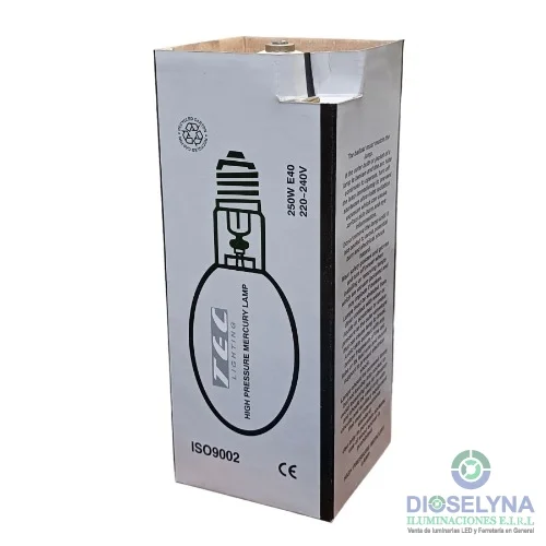 LAMPARA DE VAPOR DE MERCURIO ALTA PRESIÓN  250W E40 220-240V TEC