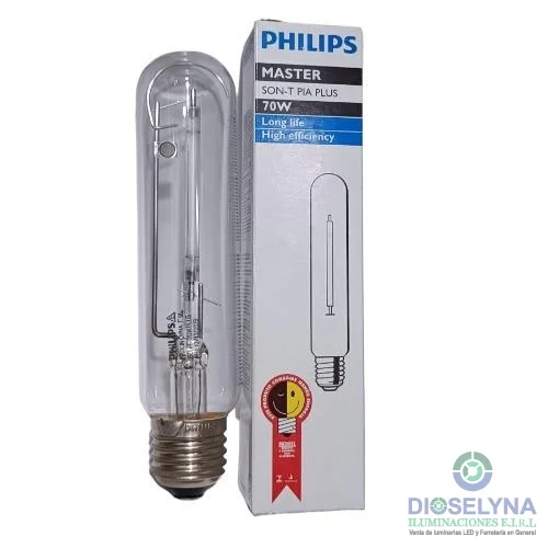 LAMPARA VAPOR SODIO TUBULAR 70W E27 SON-T PIA PLUS PHILIPS