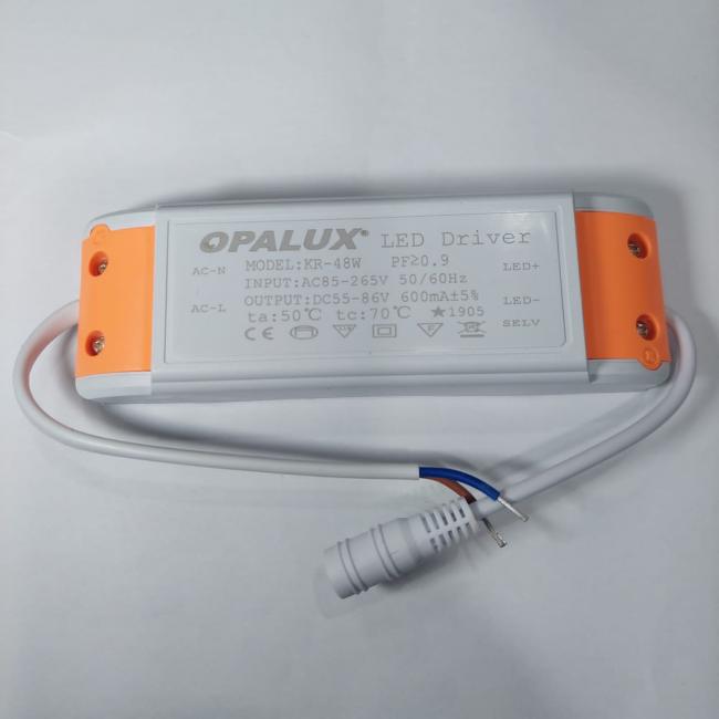 DRIVER PARA PANEL LED OP-120X30 OP-60X60 DE 48W INPUT: 85-265V 50/60HZ OPALUX