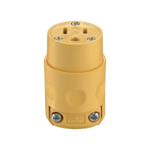 TOMACORRIENTE AÉREO PLANO 2X15A+T 125/250V NEMA 5-15R PVC LEVITON