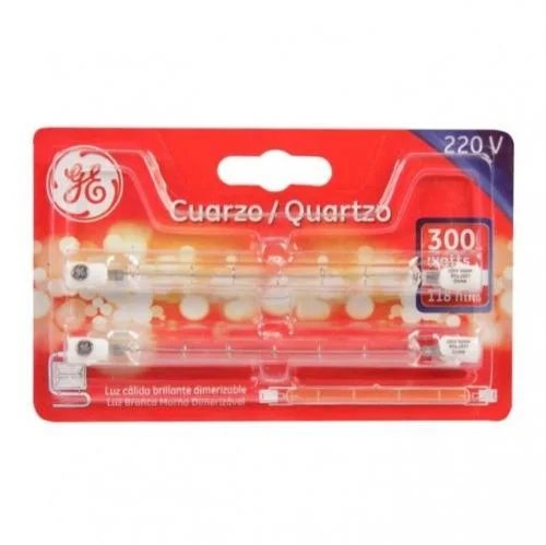 LAMPARA HALOGENA 500W R7S 220V LUZ CALIDA GENERAL ELECTRIC