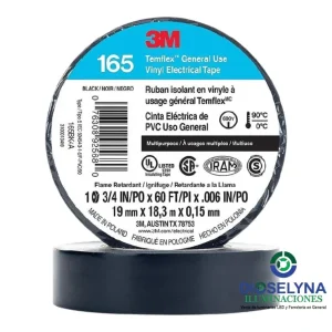 CINTA AISLANTE TEMFLEX 165 VINILO 3/4 X 18MTS NEGRO 3M