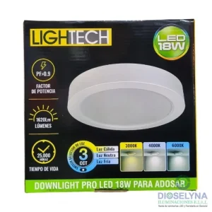 PANEL DOWNLIGHT LED 18W PARA ADOSAR 6500K LIGHTECH