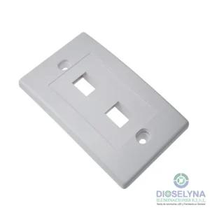 PLACA EJECUTIVA VERTICAL DE 2 PUERTOS BLANCO DIXON