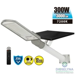 LUMINARIA LED 300W CON PANEL SOLAR OPALUX