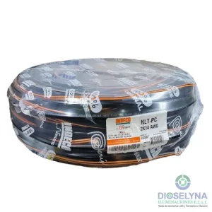 CONDUCTOR ELÉCTRICO 500V VULCANIZADO 2X14AWG NEGRO NLT PC INDECO