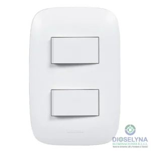 INTERRUPTOR DOBLE 3 VIAS BLANCO 250V 10A PLACA BLANCA DOMINO SENCIA BTICINO