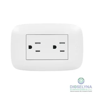 TOMACORRIENTE DUPLEX 2P+T 15A 250V PLACA BLANCA DOMINO SENCIA BTICINO