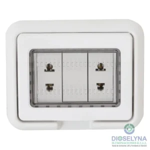 CAJA IDROBOX IP55/ CON TOMA DOBLE UNIVERSAL LIGHT BTICINO