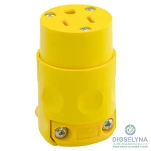 TOMACORRIENTE AÉREO PLANO 2X15A+T 125/250V NEMA 5-15R PVC LEVITON