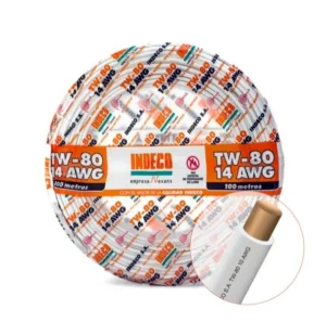 ALAMBRE ELECTRICO TW-80 14 AWG BLANCO X 100 M INDECO