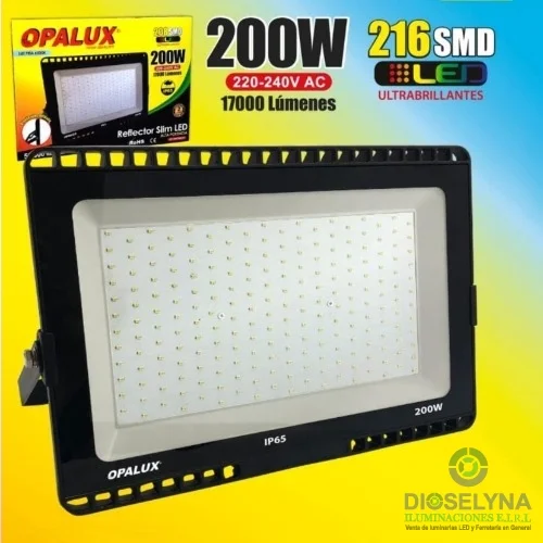 REFLECTOR LED 200W SLIM IP65 6500K OPALUX