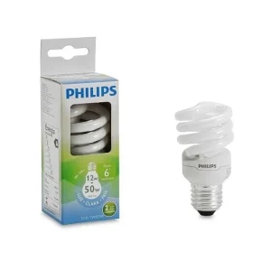 FOCO AHORRADOR ESPIRAL ECO TWISTER 12W E27 LUZ BLANCA PHILIPS