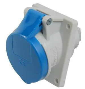 TOMA EMPOTRABLE 16 AMP 2P+T 250V AZUL 6H MENNEKES