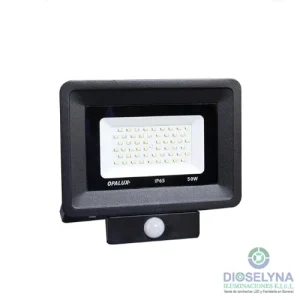 REFLECTOR LED CON SENSOR DE MOVIMIENTO SLIM 54LED SMD 50W AC185-265V IP65 6500K (4500LM) OPALUX