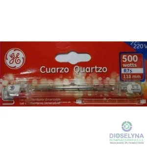 LAMPARA HALOGENA 500W R7S 220V LUZ CALIDA GENERAL ELECTRIC