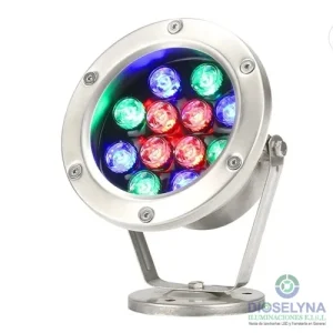 FARO LED SUMERGIBLE PARA PISCINA DIRIGIBLE DE 12X1W RGB (COLORES) SMD IP68 12V OSLER