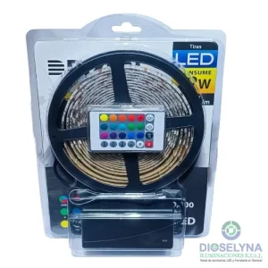 CINTA TIRA LED RGB CON CONTROL 72W 5 METROS 12V DIXON