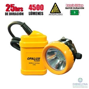 LINTERNA DE MINERO RECARGABLE KJ3.5LM 25 HRS 1LED ALTA Y 6 LED BAJA OPALUX