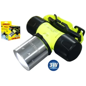 LINTERNA ACUATICA FRONTAL LED 3W 180LM, SUMERGIBLE HASTA 50MTS, 3 TIPOS DE ENCENDIDO, USA 3 PILAS AAA OPALUX