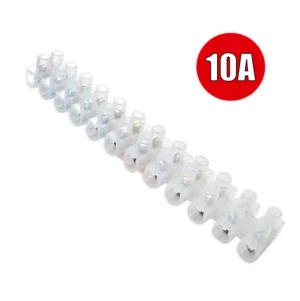 BORNERA PLASTICA 12P 10A 380VAC. MEDIDAS: LARGO 12.6 X ALTURA 1.9CM. CONEXION DE Ø: 3,9MM BOLSA X10 / MASTER X800 OSLER