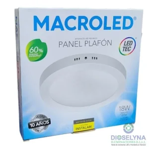 PANEL PLAFÓN REDONDO 18W 6000K AC85-265V MACROLED