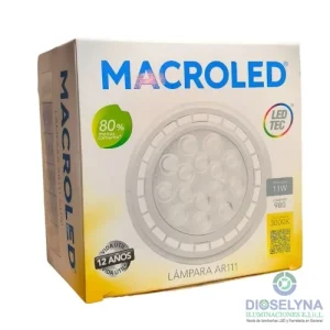 LAMPARA HALOSPOT AR111 LED 11W GU10 3000K MACROLED