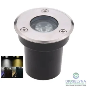 SPOT DE PISO LED 1W 3000K/6500K PLATEADO OSLER