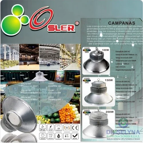 CAMPANAS LED 100W/150W/200W IP55 220V SMD OSLER