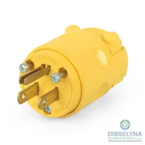 ENCHUFE PLANO 2X15A+T 125/250V NEMA 5-15P PVC LEVITON
