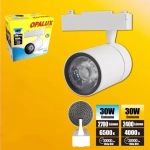 SPOT LED COB. EPISTAR PARA RIEL 30W 4000K/6500K 90-265V OPALUX