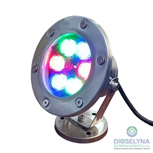 Lámpara subacuática LED Osler 6W RGB IP68 12V sumergible piscinas