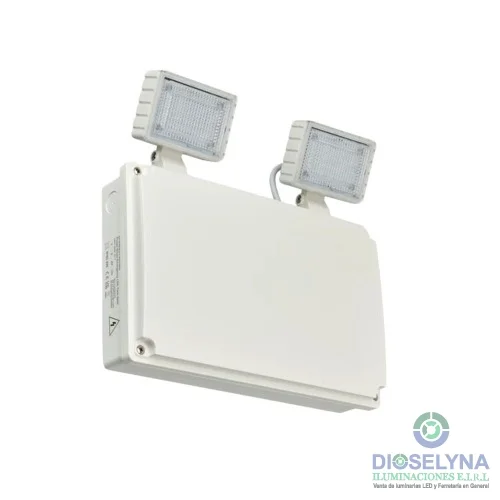 luminaria emergencia led 2x9w philips ip65 twin spot 1140lm 3h
