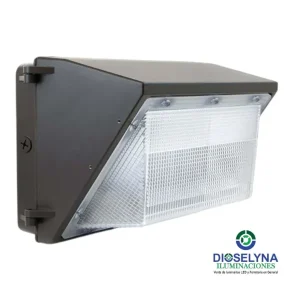 Luminaria Wallpack LED 80W IP65 5000K de Donilux para iluminación exterior.