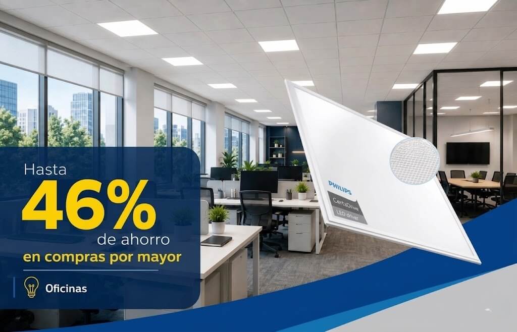 Panel LED para oficinas con 46% ahorro en compras por mayor, luminaria cuadrada techo falso, iluminación LED comercial Lima
