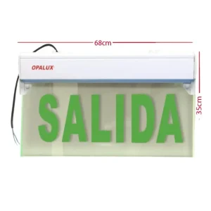 Señalizador Acrílico Salida de Emergencia LED Verde Opalux